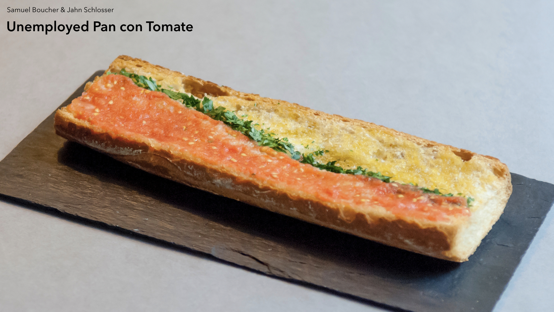 Result of a Data Cuisine workshop called 'Unemployed Pan con Tomate'