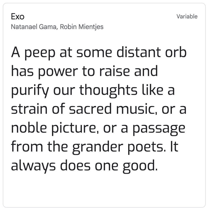 A snippet of text in the Exo font