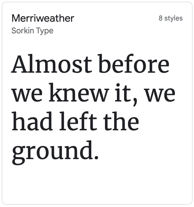 A snippet of text in the Merriweather font