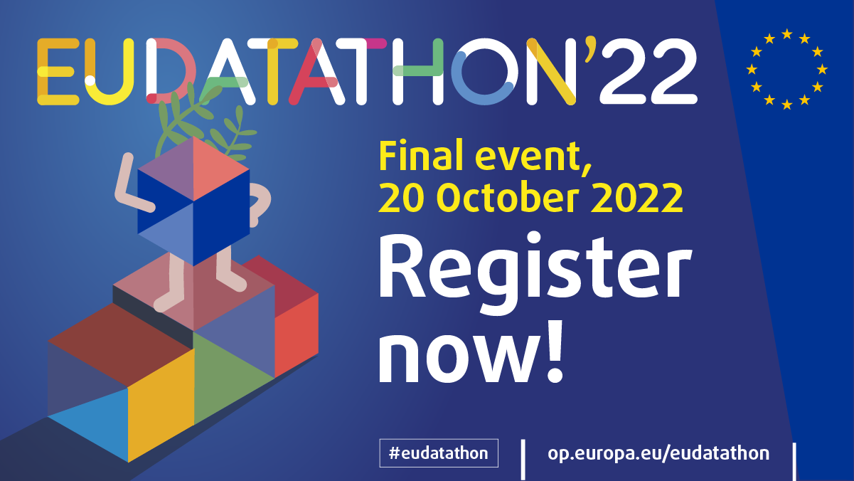 EU Datathon promotional image - Register now!