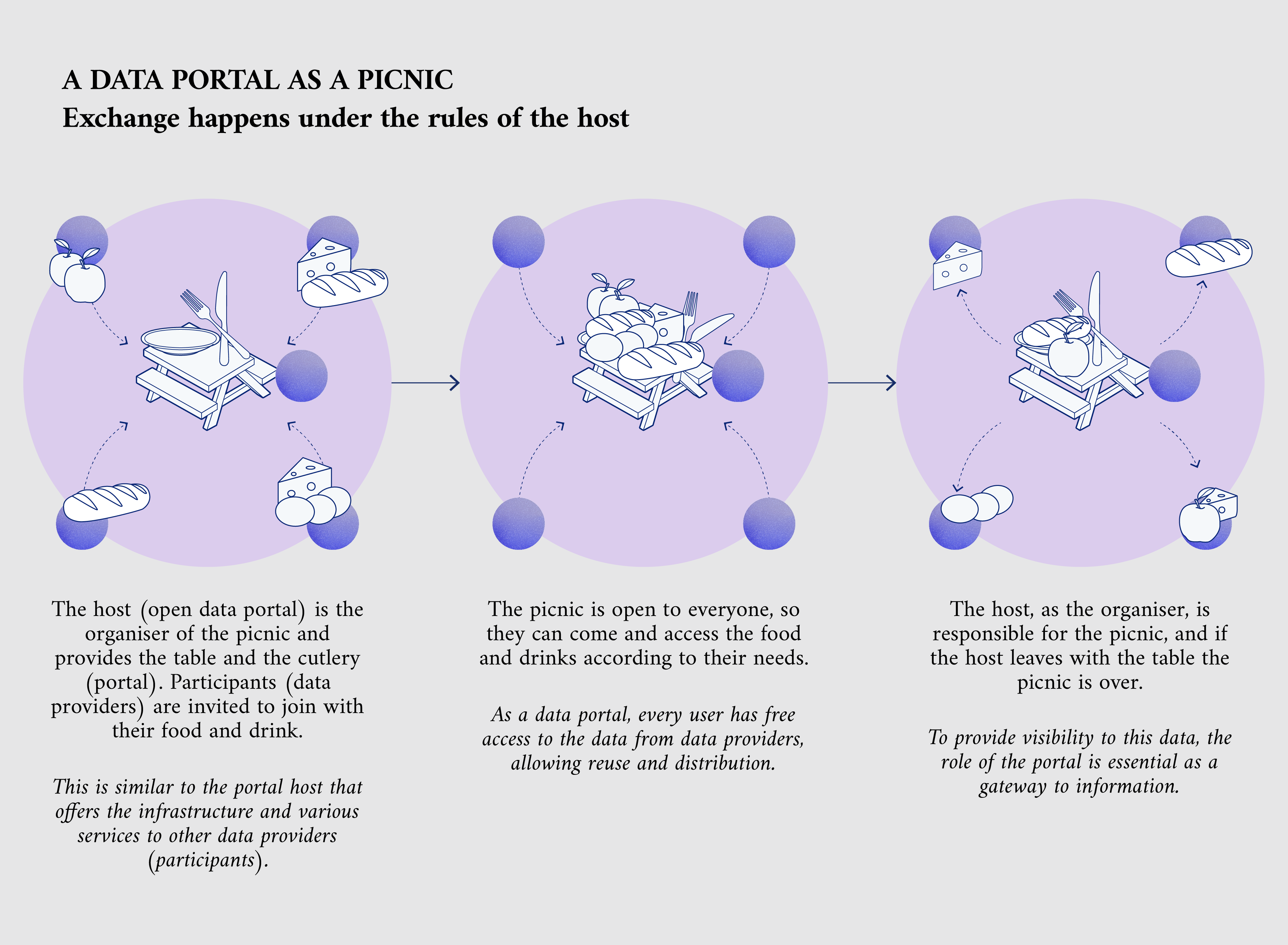 Una analogía con los portales de datos como picnic