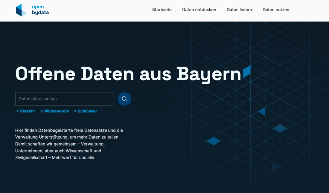 Homepage of open.bydata.de