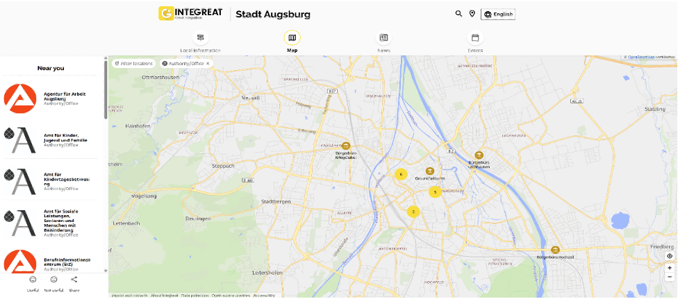 Snapshot of the Integreat portal