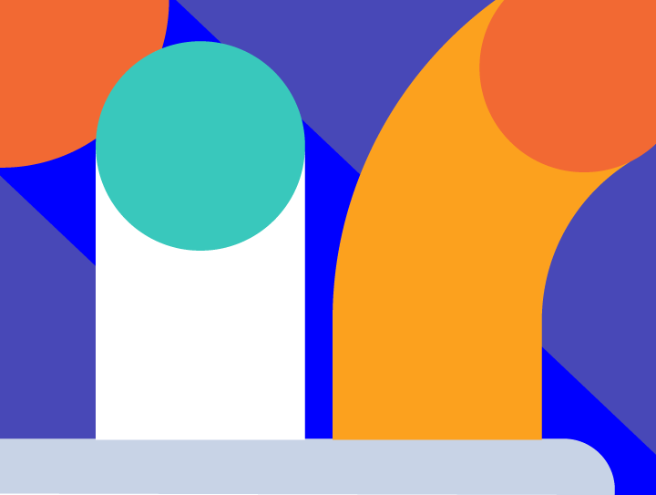 colorful lines on blue background