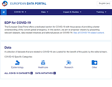 COVID-19 data stories page